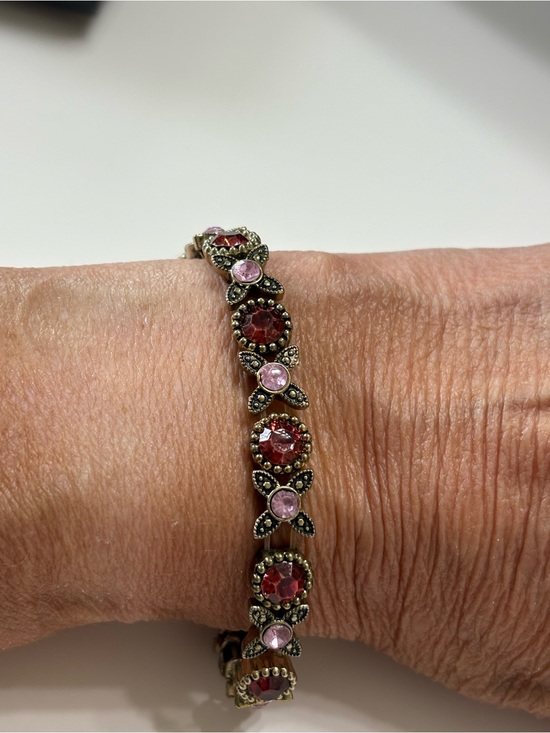 Jewelry - Vintage-Inspired Pink and Red Gemstone Bracelet